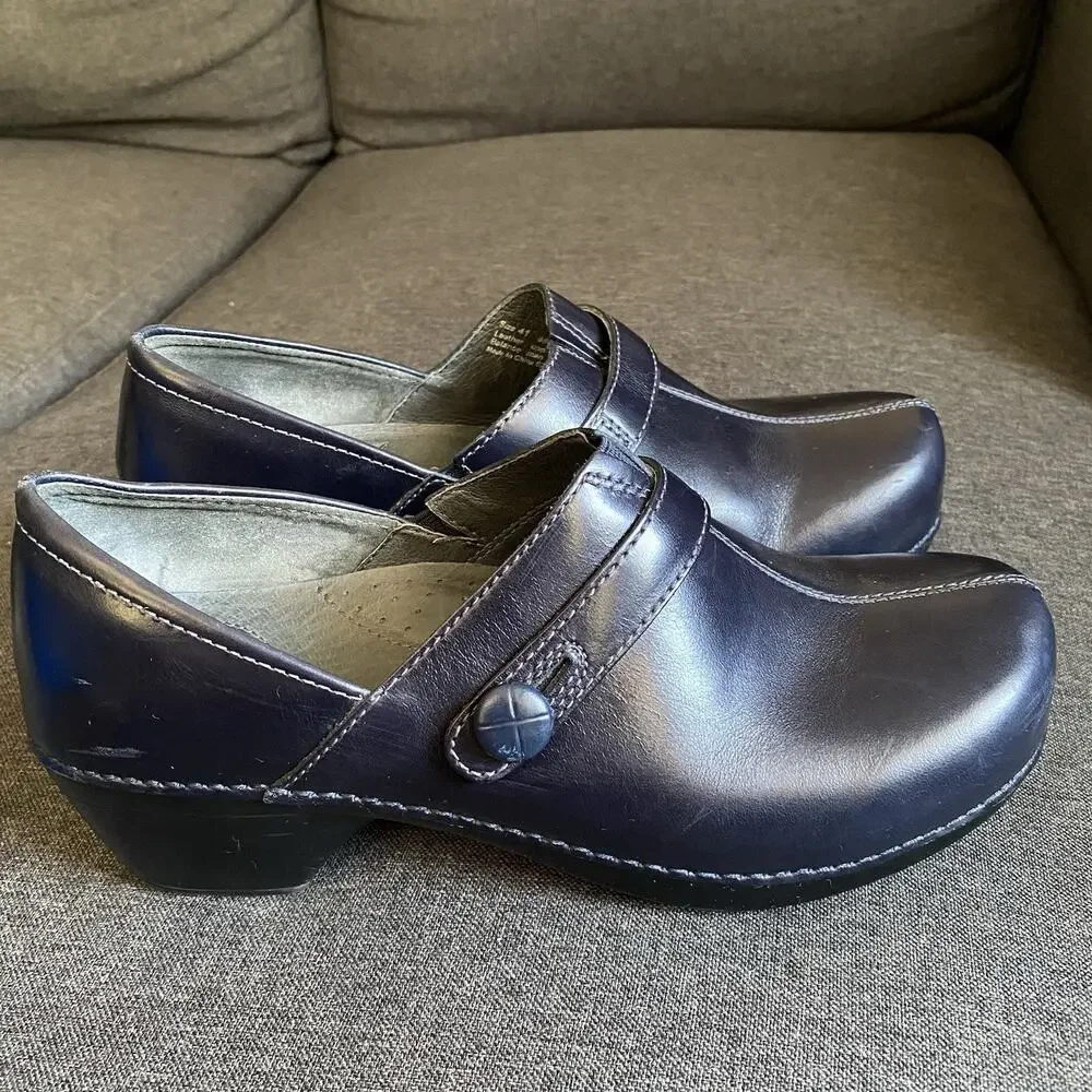 Dansko Professional Clog Shoes Leather Slip-On blue Womens Sz 41 - Picture 1 of 14
